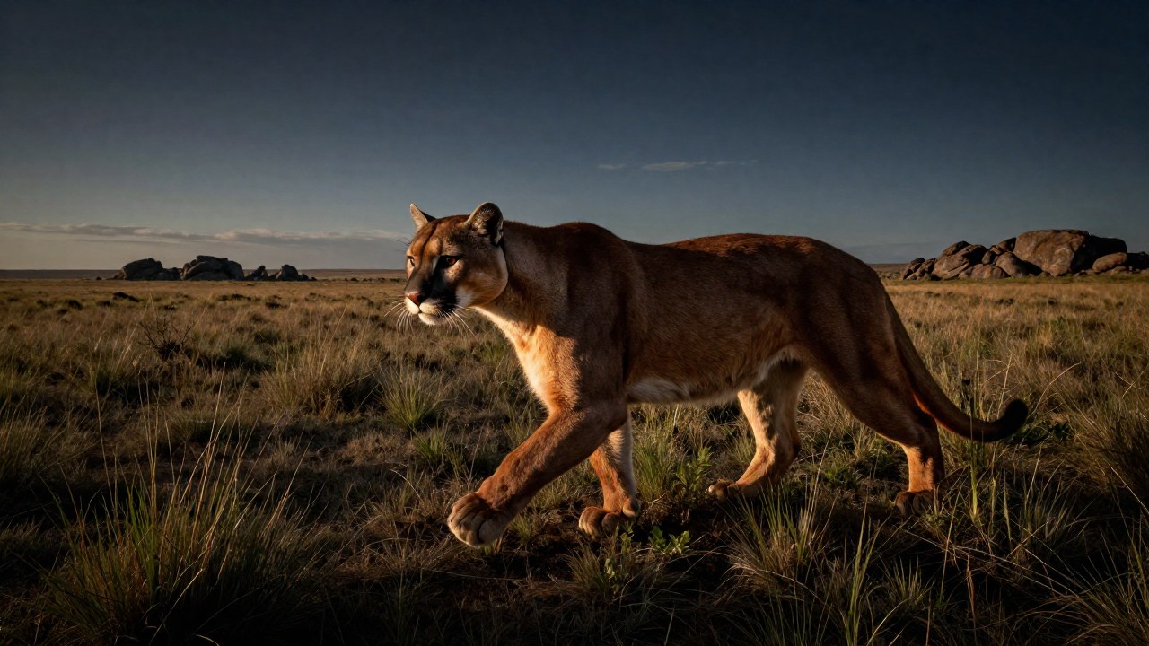 Smilodon fatalis en plena cacería, acechando presas en un paisaje de la era Pleistocena.