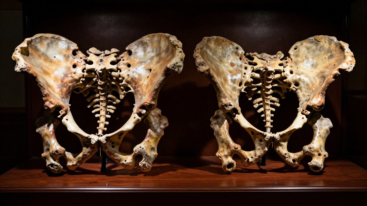 Estudio comparativo de los fósiles pélvicos de dos tipos de dinosaurios: Ornithisquiano y Sauroisquiano.